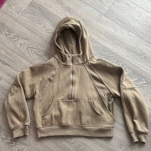Tan Half-Zip Hoodie